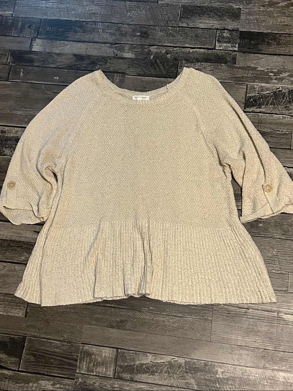 Blu Pepper Cream Textured Knit Top